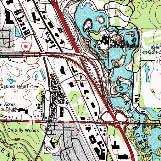 Topographic Map of Northwood Edens, IL