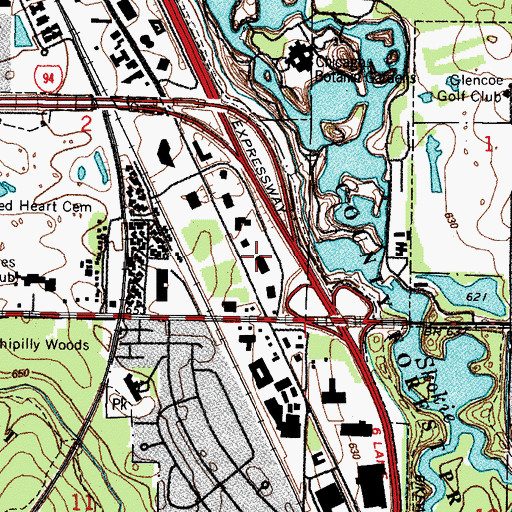 Topographic Map of Fair Oaks, IL