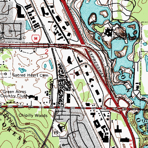 Topographic Map of Lane Park, IL