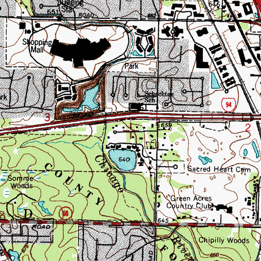 Topographic Map of Fair Acres, IL