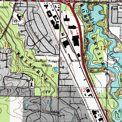 Topographic Map of Little Orchard Subdivision, IL