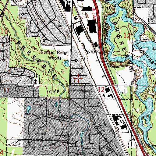Topographic Map of Skokie Highlands, IL