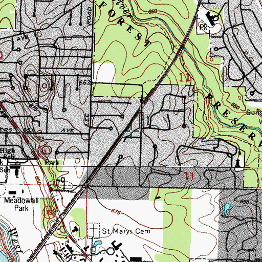 Topographic Map of Dean-Horsch Subdivision, IL