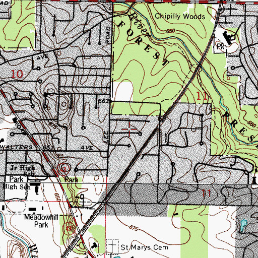Topographic Map of Buttonwood, IL