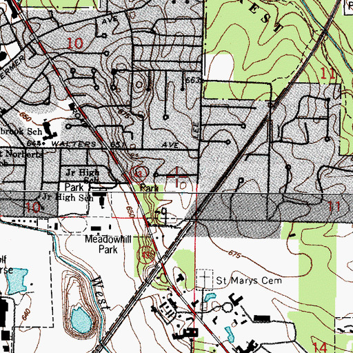Topographic Map of Colonial Village, IL