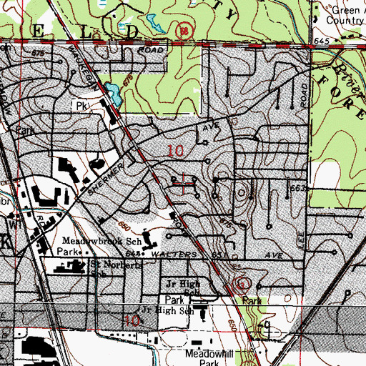 Topographic Map of Tiber Hill Estates, IL
