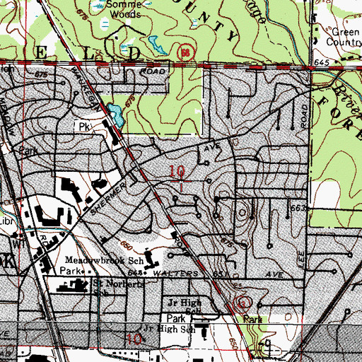 Topographic Map of Chapel Hill Estates, IL