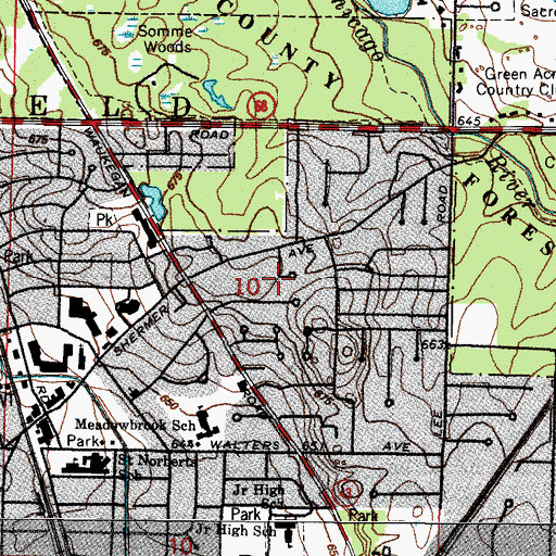Topographic Map of Northbrook Colonial Estates, IL