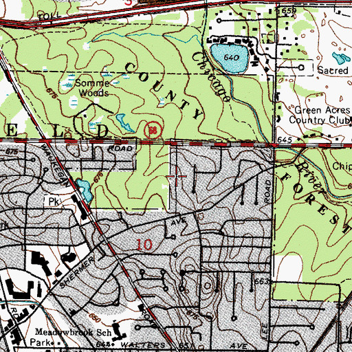 Topographic Map of Timber Lane, IL