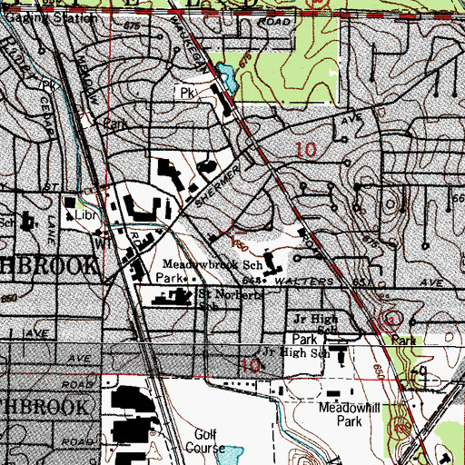 Topographic Map of Northbrook Villa, IL