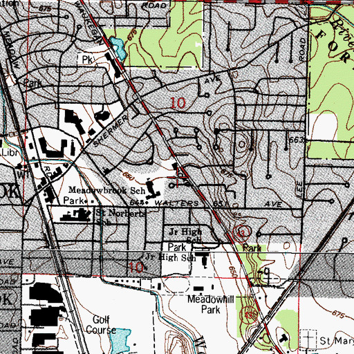 Topographic Map of Clarke's Subdivision, IL