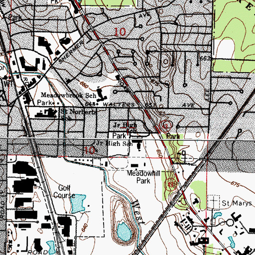 Topographic Map of Heart O' Northbrook, IL