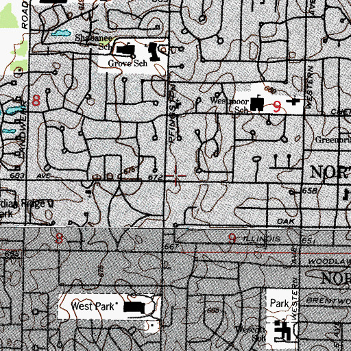 Topographic Map of Star Subdivision, IL