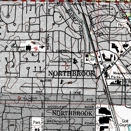 Topographic Map of Highlands, IL