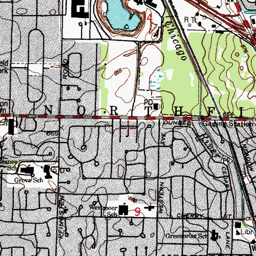 Topographic Map of Bachs Addition, IL