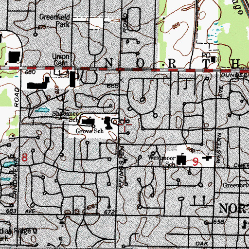 Topographic Map of Marlen Subdivision, IL