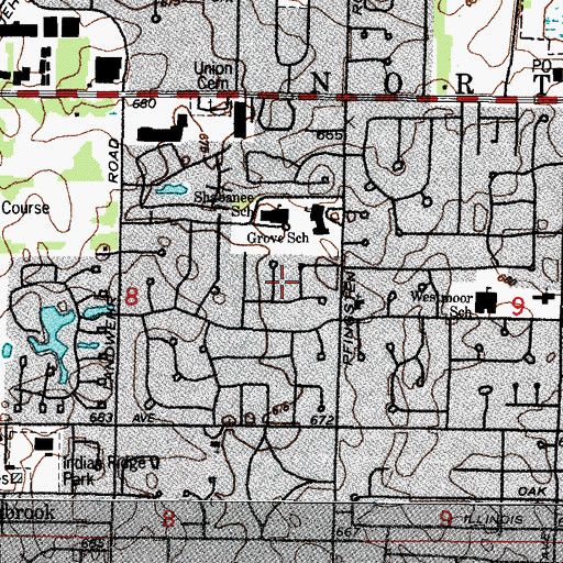 Topographic Map of Innisfail, IL