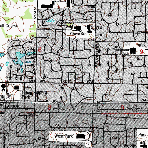 Topographic Map of Markus Subdivision, IL