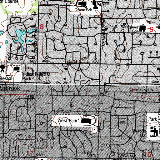 Topographic Map of Weller's Subdivision, IL