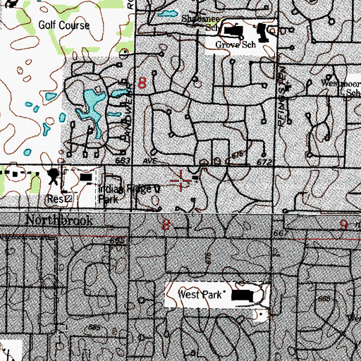 Topographic Map of Kingsport Court, IL