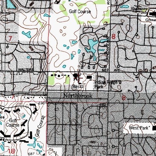 Topographic Map of Coral Manor, IL