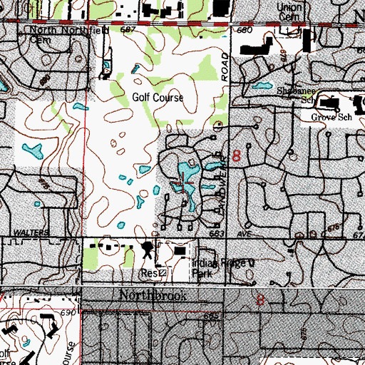 Topographic Map of Ancient Tree, IL