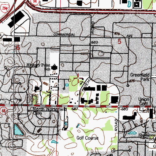 Topographic Map of Estates of Charlemagne, IL