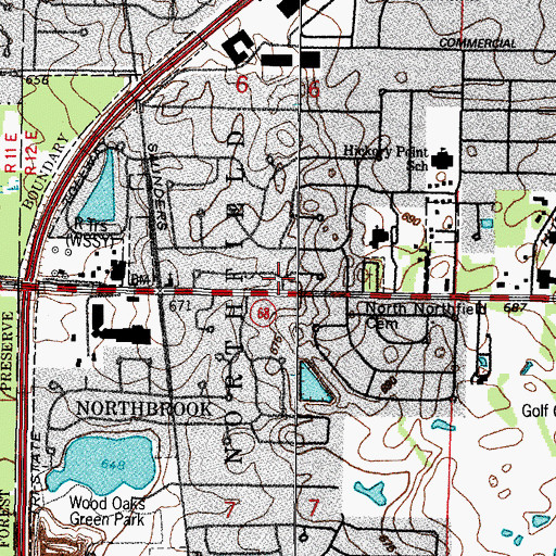 Topographic Map of Normandy Hill, IL