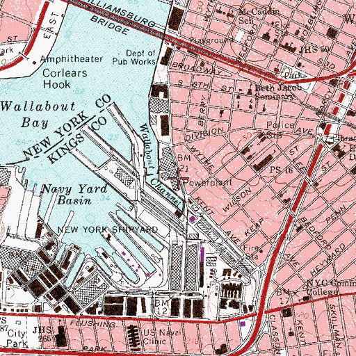 Topographic Map of Kent Avenue Generating Station, NY