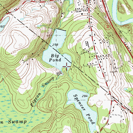 Topographic Map of Pigeon Swamp Brook, CT