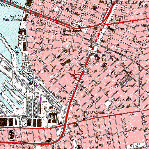 Topographic Map of Congregation Young Israel of Brooklyn, NY