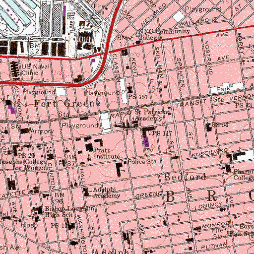 Topographic Map of Convent of the Sisters of Mercy (historical), NY