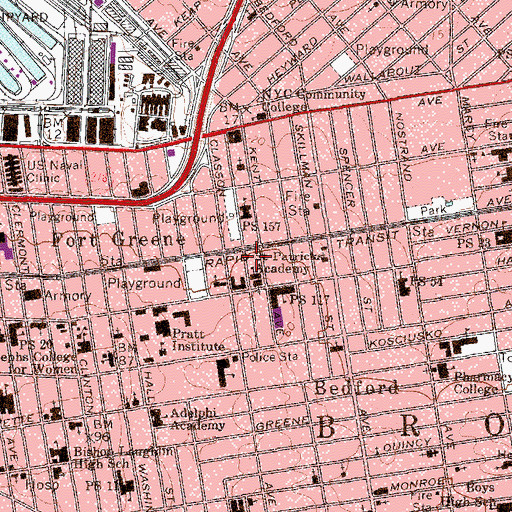 Topographic Map of New York Engine House Number 209 (historical), NY
