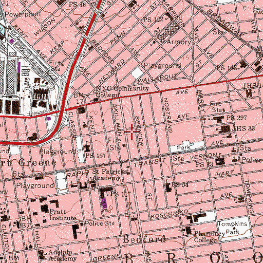 Topographic Map of Kingdom Hall of Jehovah's Witnesses, NY