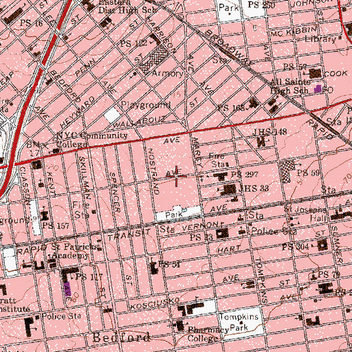 Topographic Map of Marcy Houses, NY