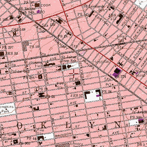 Topographic Map of Eleanor Roosevelt Houses, NY