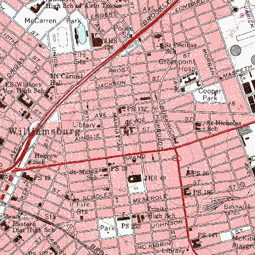 Topographic Map of First Italian Baptist Church, NY