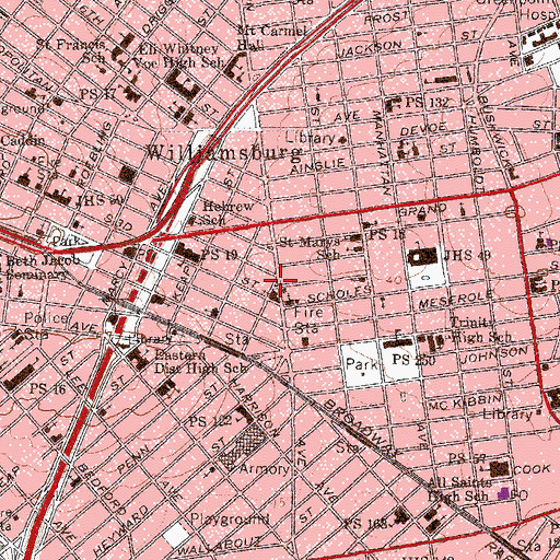 Topographic Map of Lithuania Square, NY