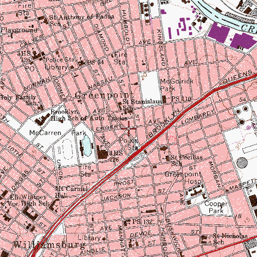Topographic Map of Holy Name Square, NY