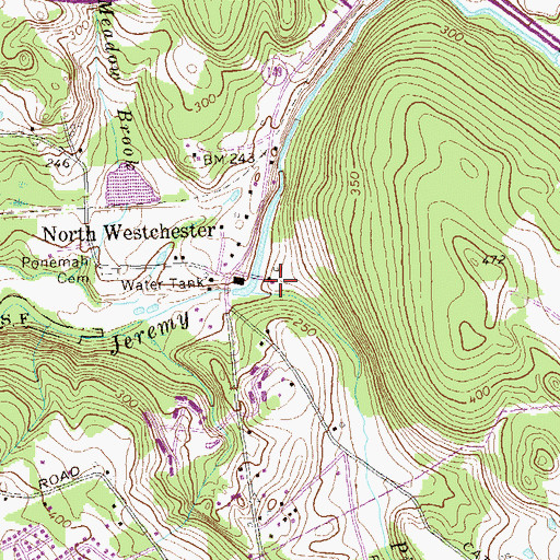Topographic Map of Pine Brook, CT
