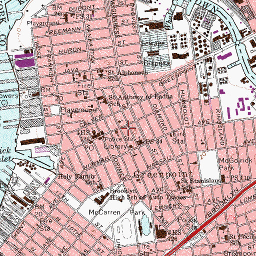 Topographic Map of Faith Gospel Church, NY