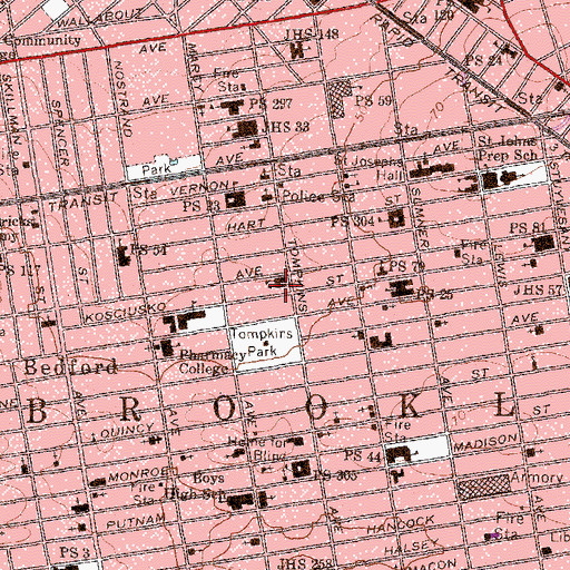 Topographic Map of Church of Saint Ambrose, NY