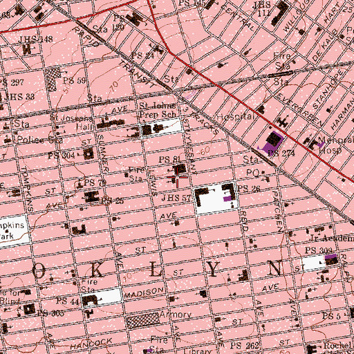 Topographic Map of Kingdom Hall of Jehovah's Witnesses, NY