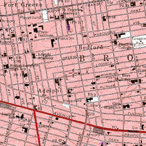 Topographic Map of Mount Sinai Baptist Church, NY