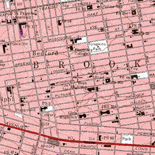 Topographic Map of Mount Zion Baptist Church, NY