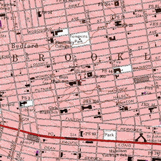 Topographic Map of Concord Church of Christ, NY