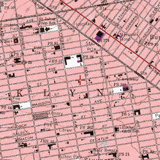 Topographic Map of Mount Carmel Baptist Church, NY