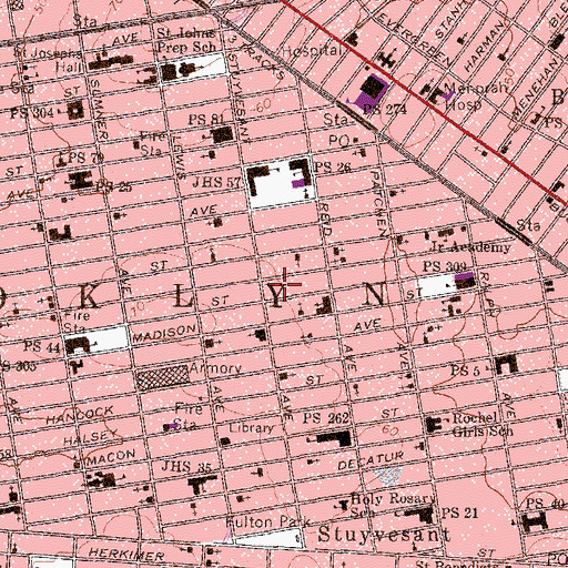 Topographic Map of Intermediate School 324, NY
