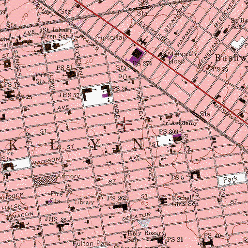 Topographic Map of Mount Pisgah Baptist Church, NY