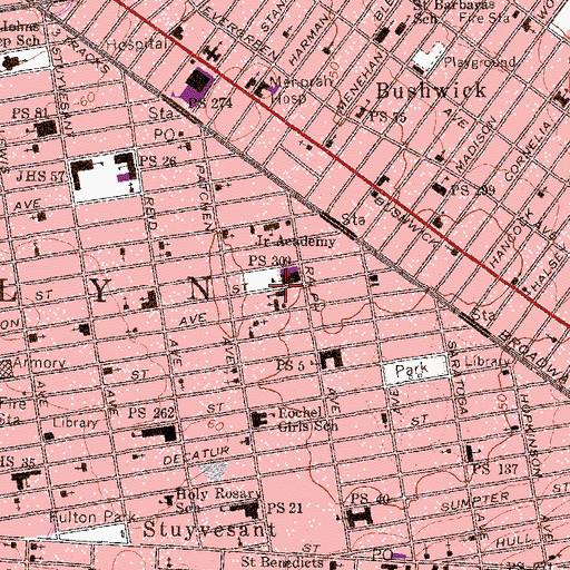 Topographic Map of Our Lady of Good Counsel School, NY